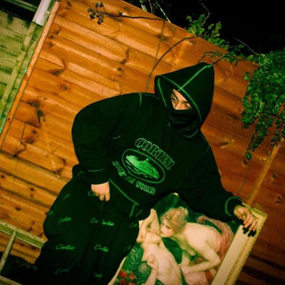 Crtez All Over Print Joggers - Black/Green