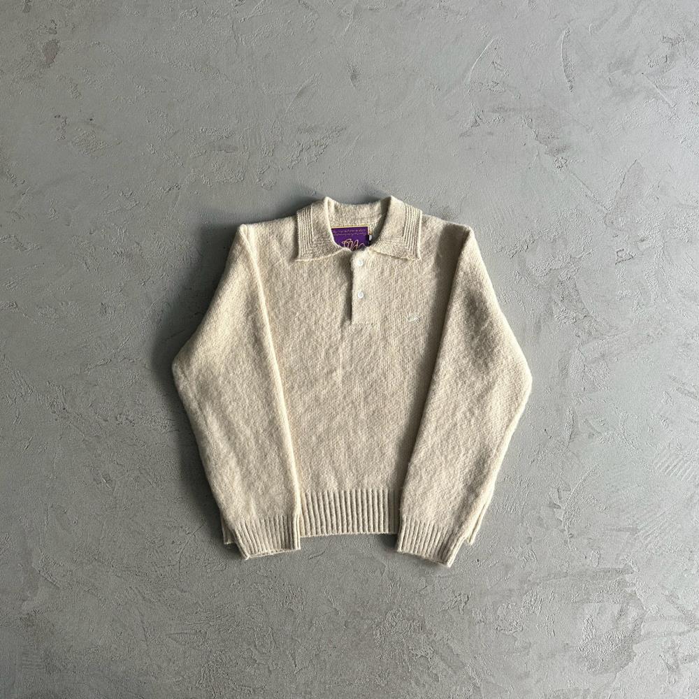 Crtez More Hair Fuzzy Collar Sweater - Cream