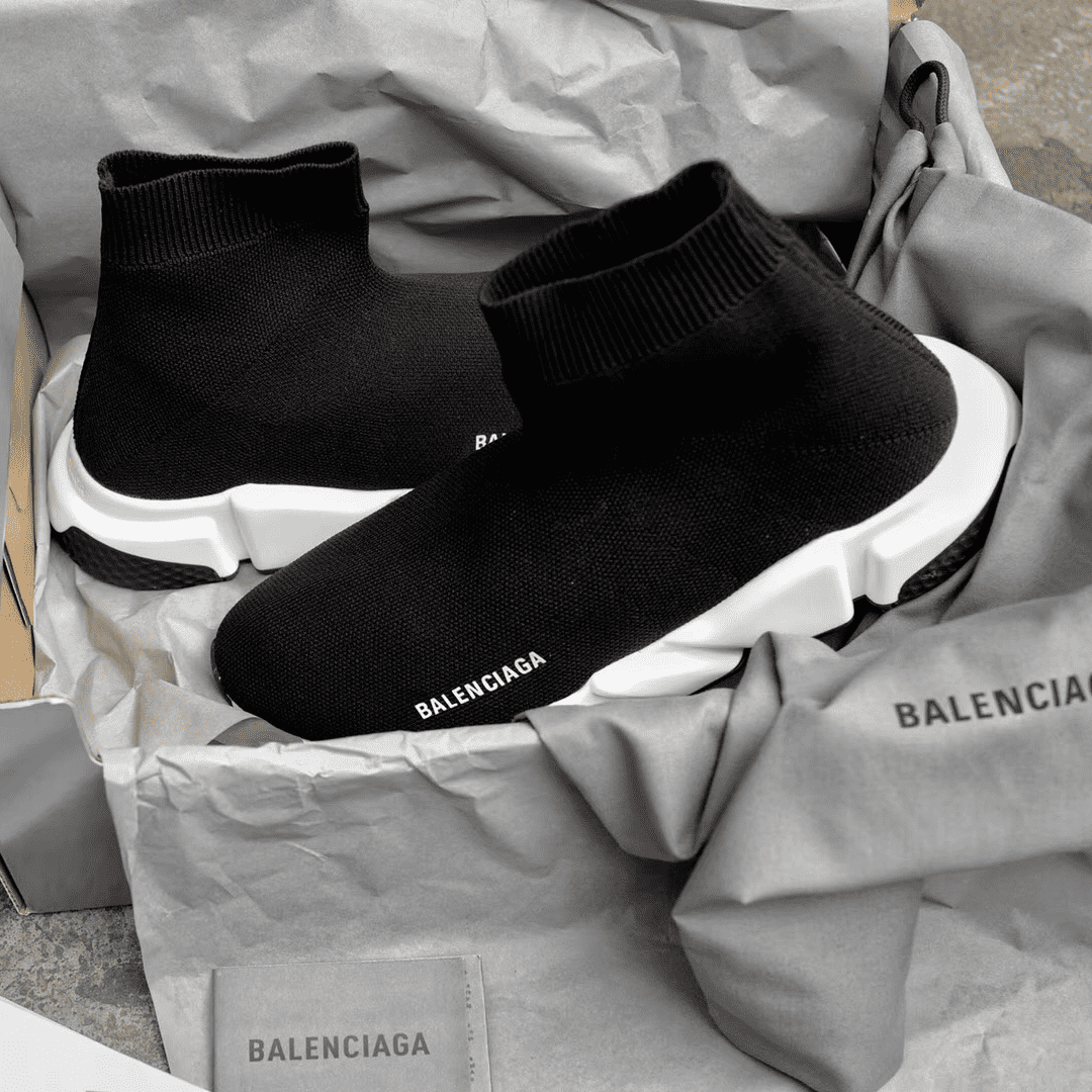 Balenciaga Speed Knit Sneakers - Black/White