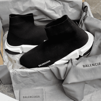 Balenciaga Speed Knit Sneakers - Black/White