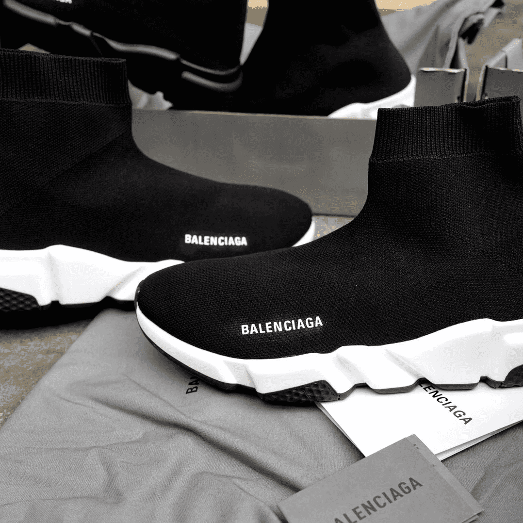 Balenciaga Speed Knit Sneakers - Black/White