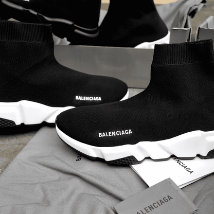 Balenciaga Speed Knit Sneakers - Black/White