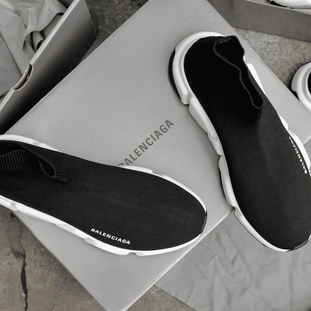 Balenciaga Speed Knit Sneakers - Black/White