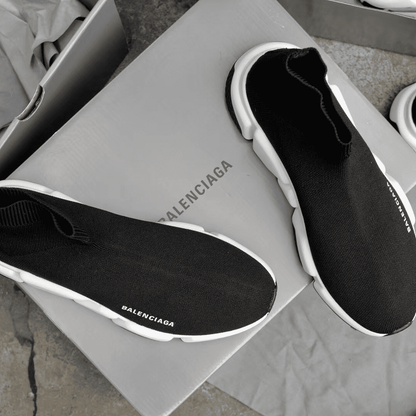 Balenciaga Speed Knit Sneakers - Black/White