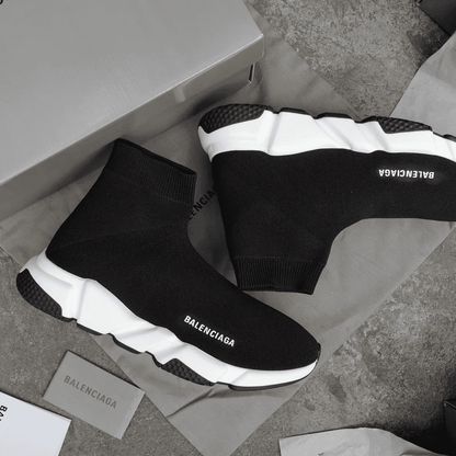 Balenciaga Speed Knit Sneakers - Black/White
