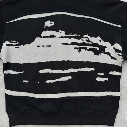Crtez Hybrid Jacquard Knit Alcatraz Hoodie - Black