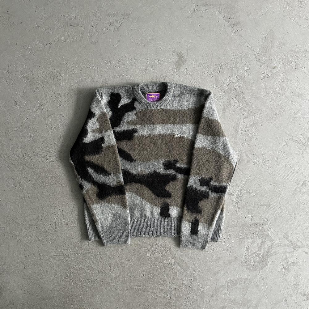 Crtez More Hair Knit Sweater - Grey Camo