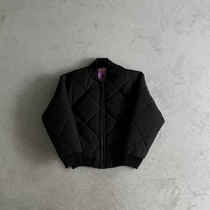 Crtez Old English Bomber Jacket - Black