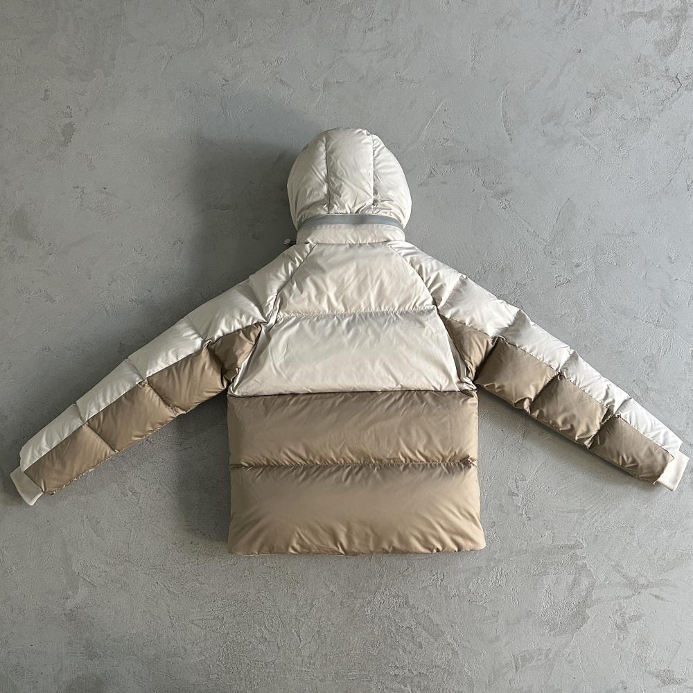 Syn Puffer Coat - Beige/White