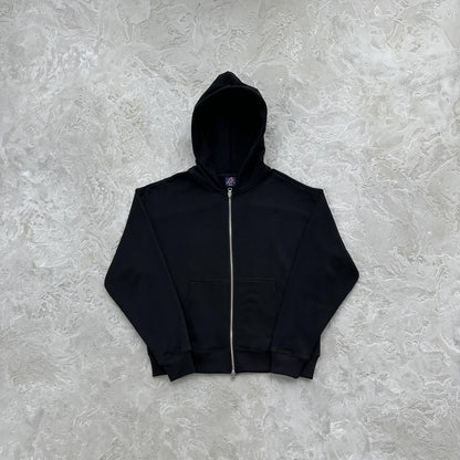 Crtez Hybrid Jacquard Knit Alcatraz Hoodie - Black