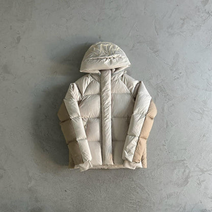 Syn Puffer Coat - Beige/White
