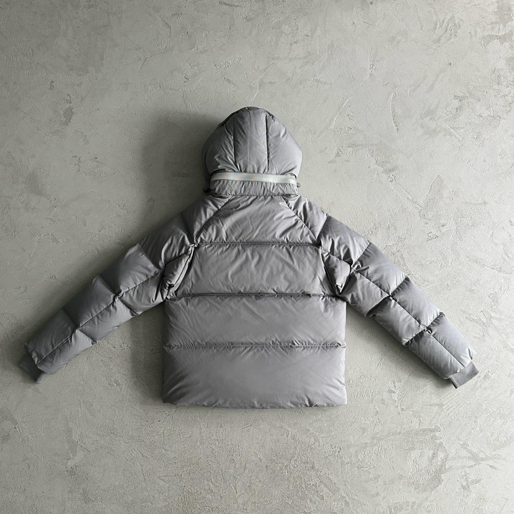 Syn Puffer Coat - Grey/White