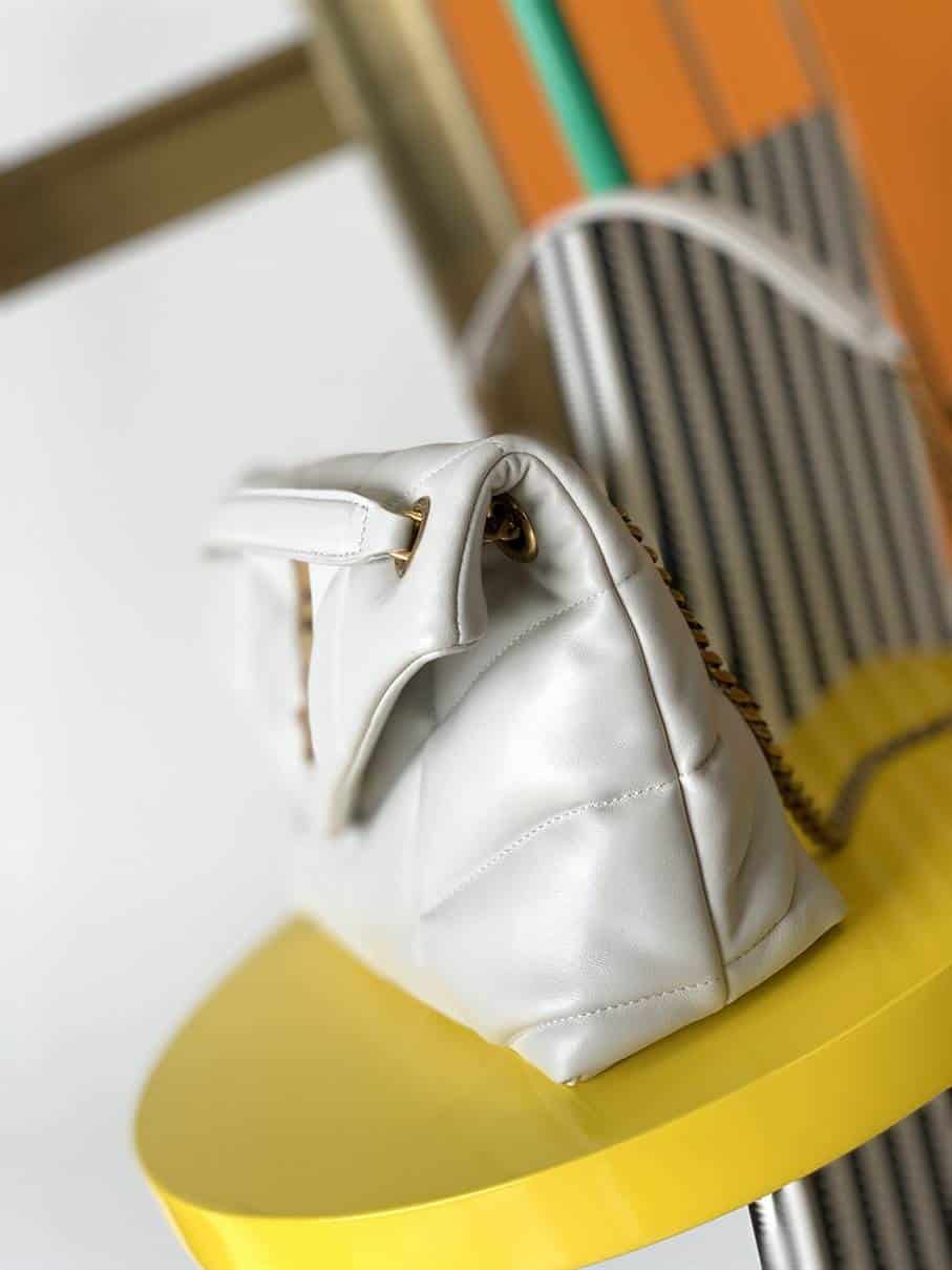 YSL Puffer Small Bag - White