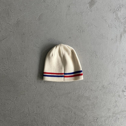 Crtez Knit Stripe Beanie - White