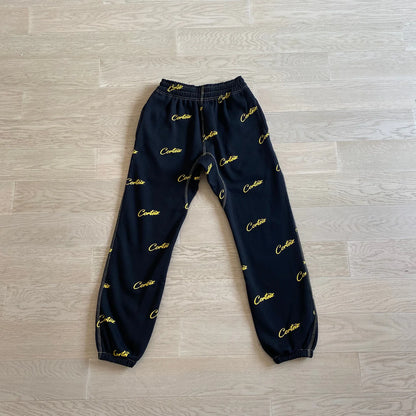Crtez All Over Print Joggers - Black/Yellow