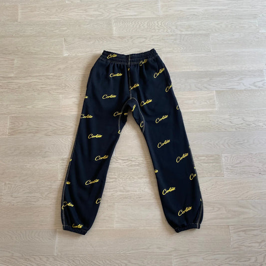 Crtez All Over Print Joggers - Black/Yellow