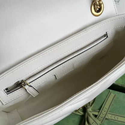 Gucci GG Marmont Small Shoulder Bag - White