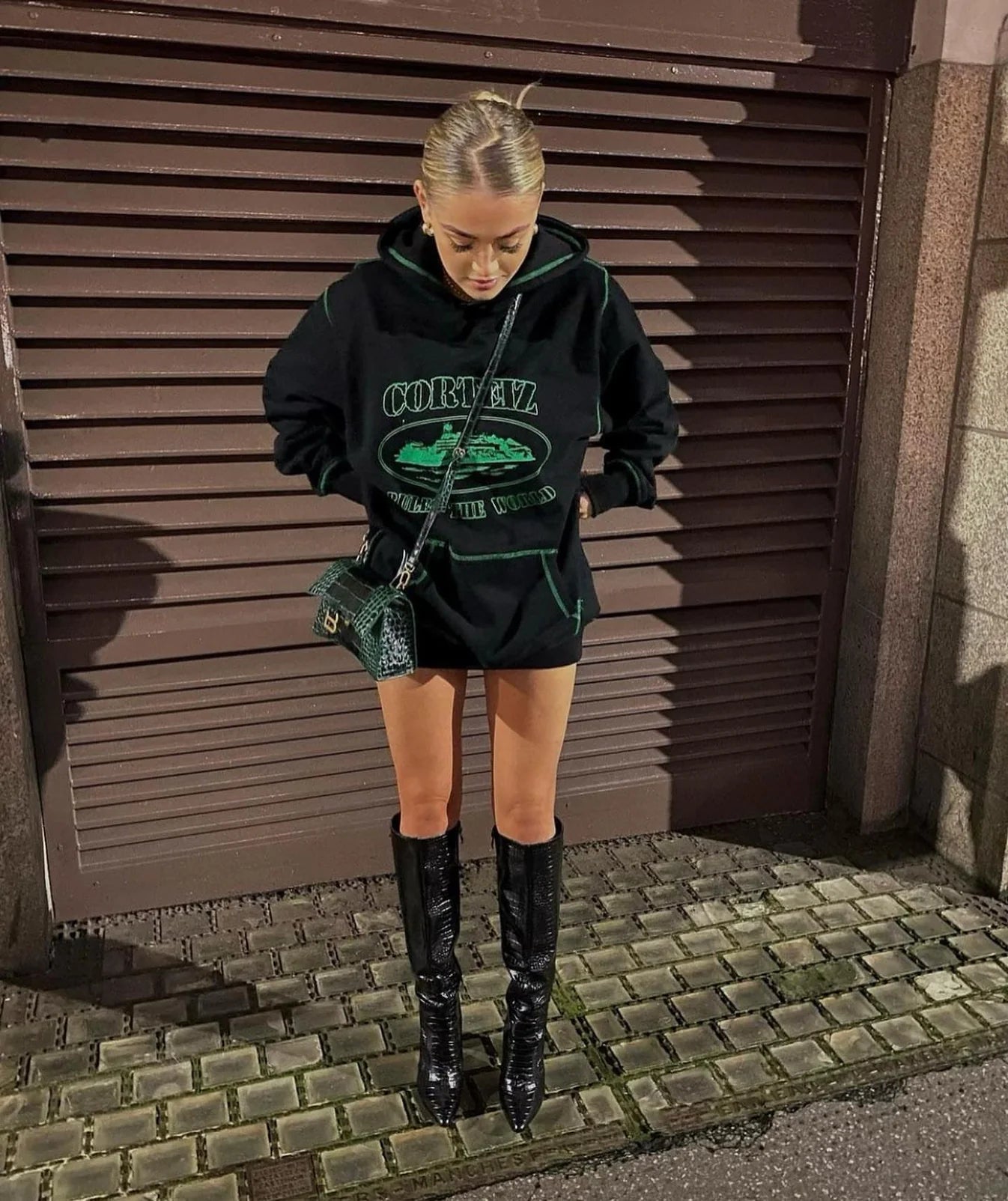 Crtez Alcatraz Hoodie - Black/Green
