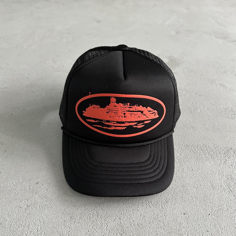 Crtez Puff Print Trucker Cap - Black
