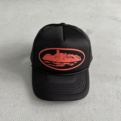 Crtez Puff Print Trucker Cap - Black