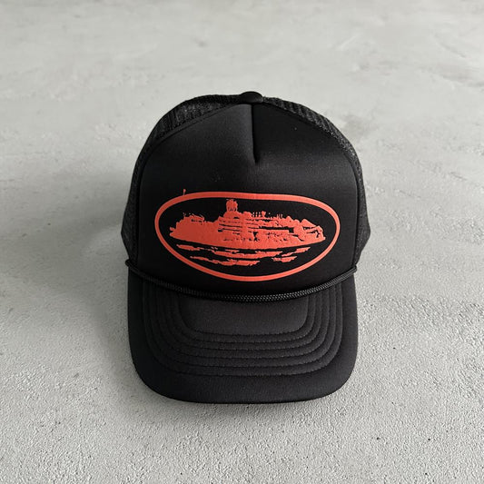 Crtez Puff Print Trucker Cap - Black