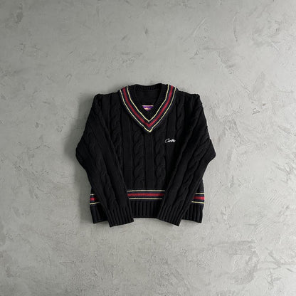 Crtez V-Neck Sweater - Black