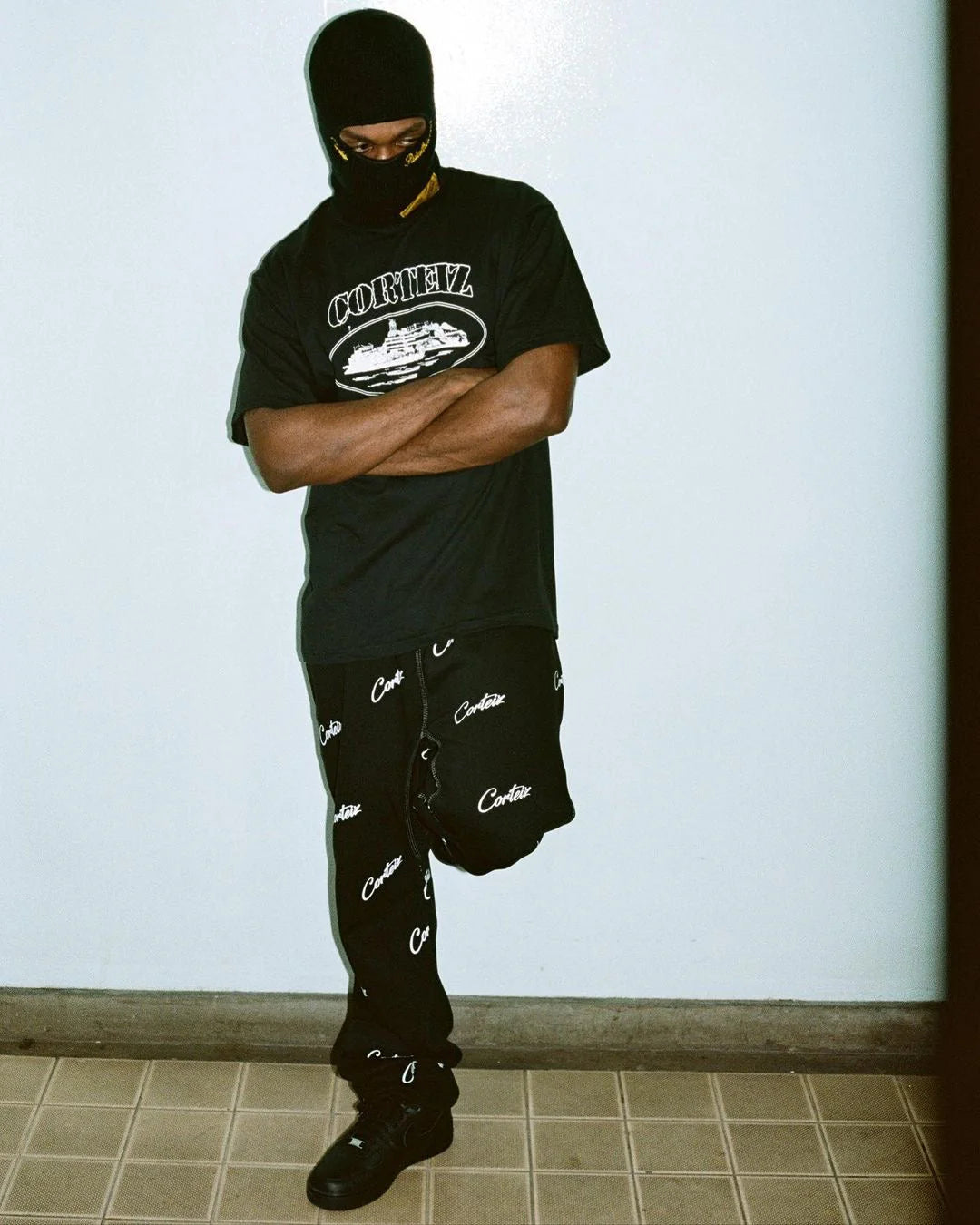 Crtez All Over Print Joggers - Black/White