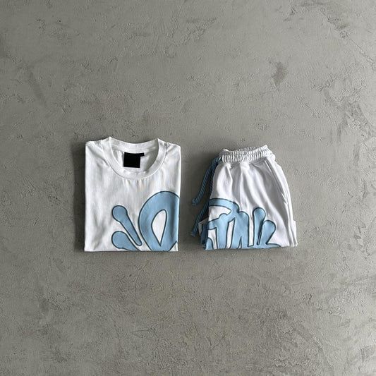 Syn T-Shirt & Short Set - White/Blue