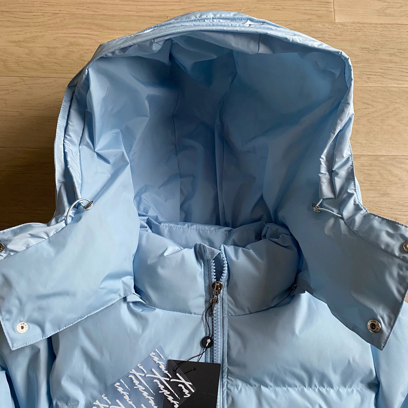 TS Detachable Hooded Puffer Jacket - Ice Blue