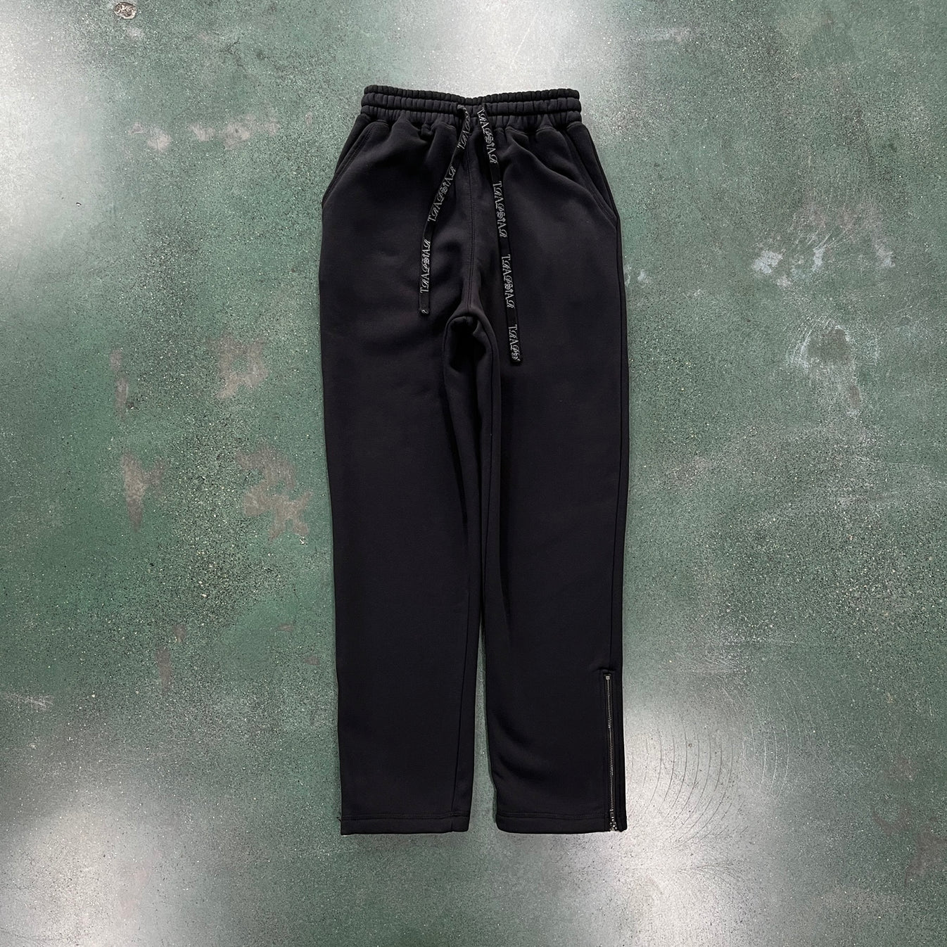 TS Script Zip Through Tracksuit - Black Washed