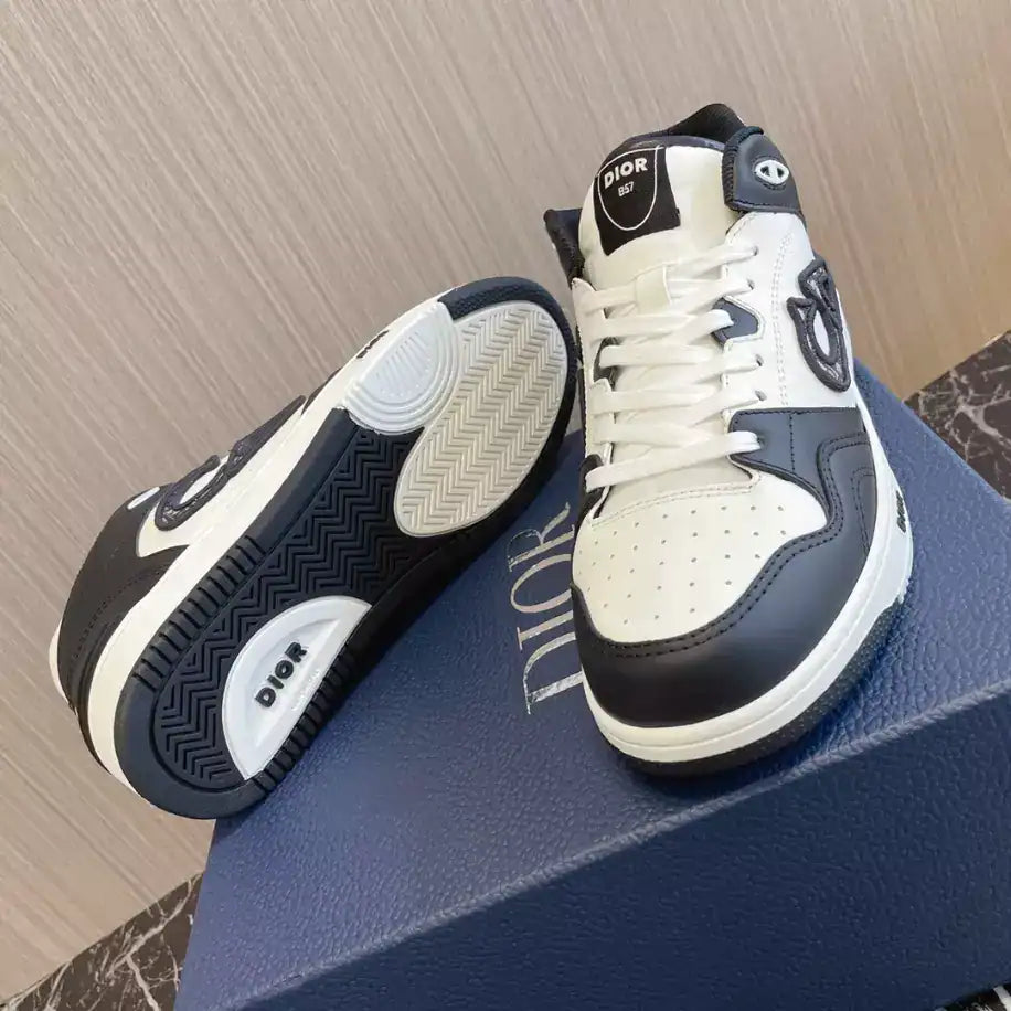 Dior B57 Mid-Top Sneakers - White/Black