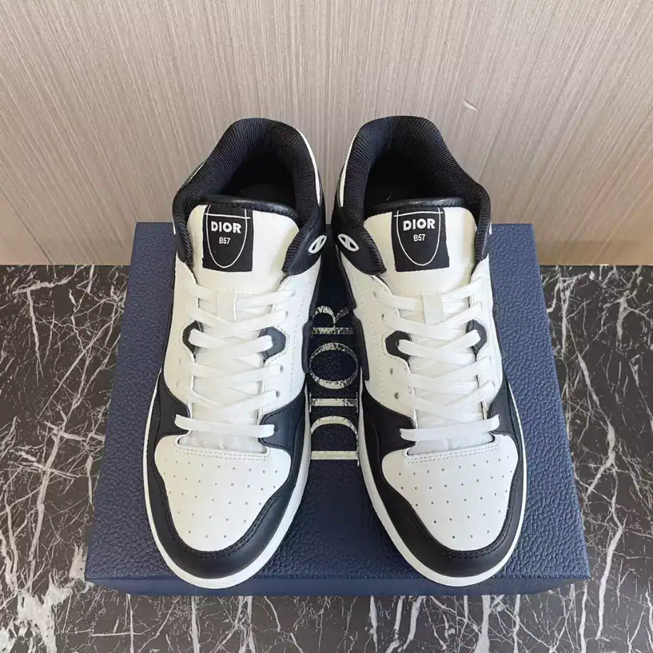 Dior B57 Mid-Top Sneakers - White/Black