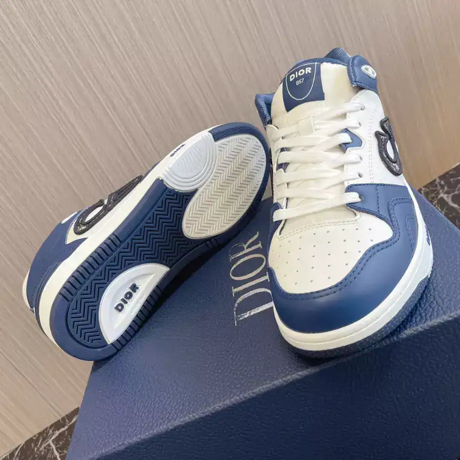 Dior B57 Mid-Top Sneakers - White/Navy