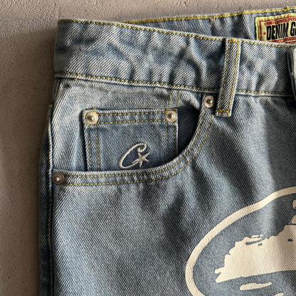 Crtez Island Baggy Jeans - Light Blue