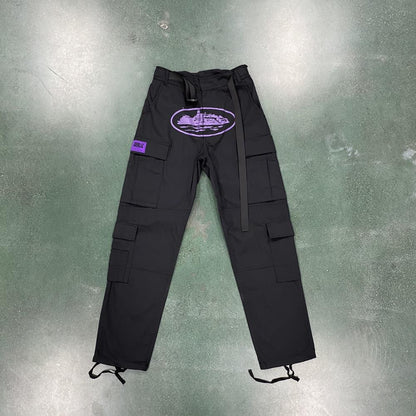 Crtez Island Cargo Pants - Black/Purple
