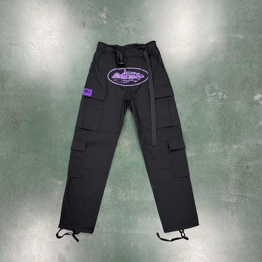 Crtez Island Cargo Pants - Black/Purple