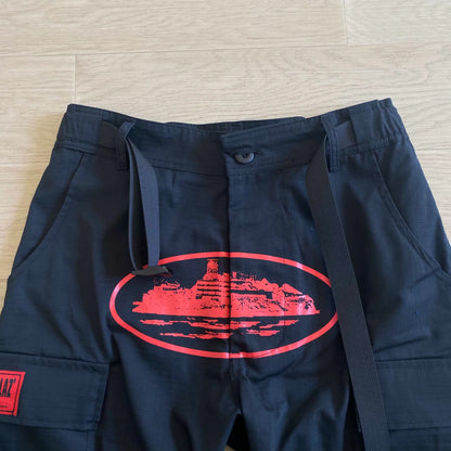 Crtez Island Cargo Pants - Black/Red