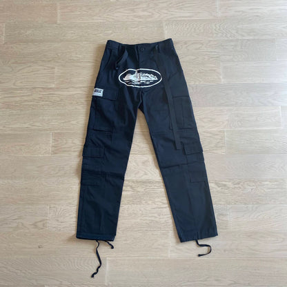 Crtez Island Cargo Pants - Black/White