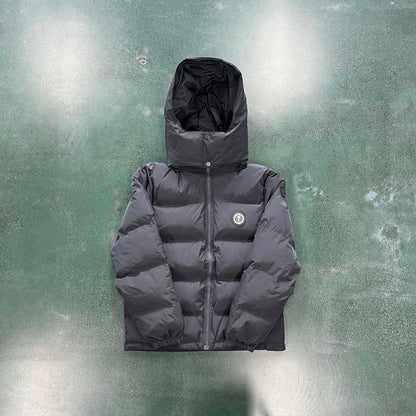 TS Detachable Hooded Puffer Jacket - Stone