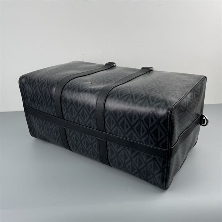 Dior Lingot 50 Diamond Canvas Duffle Bag - Black