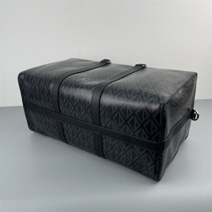 Dior Lingot 50 Diamond Canvas Duffle Bag - Black