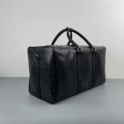 Dior Lingot 50 Diamond Canvas Duffle Bag - Black