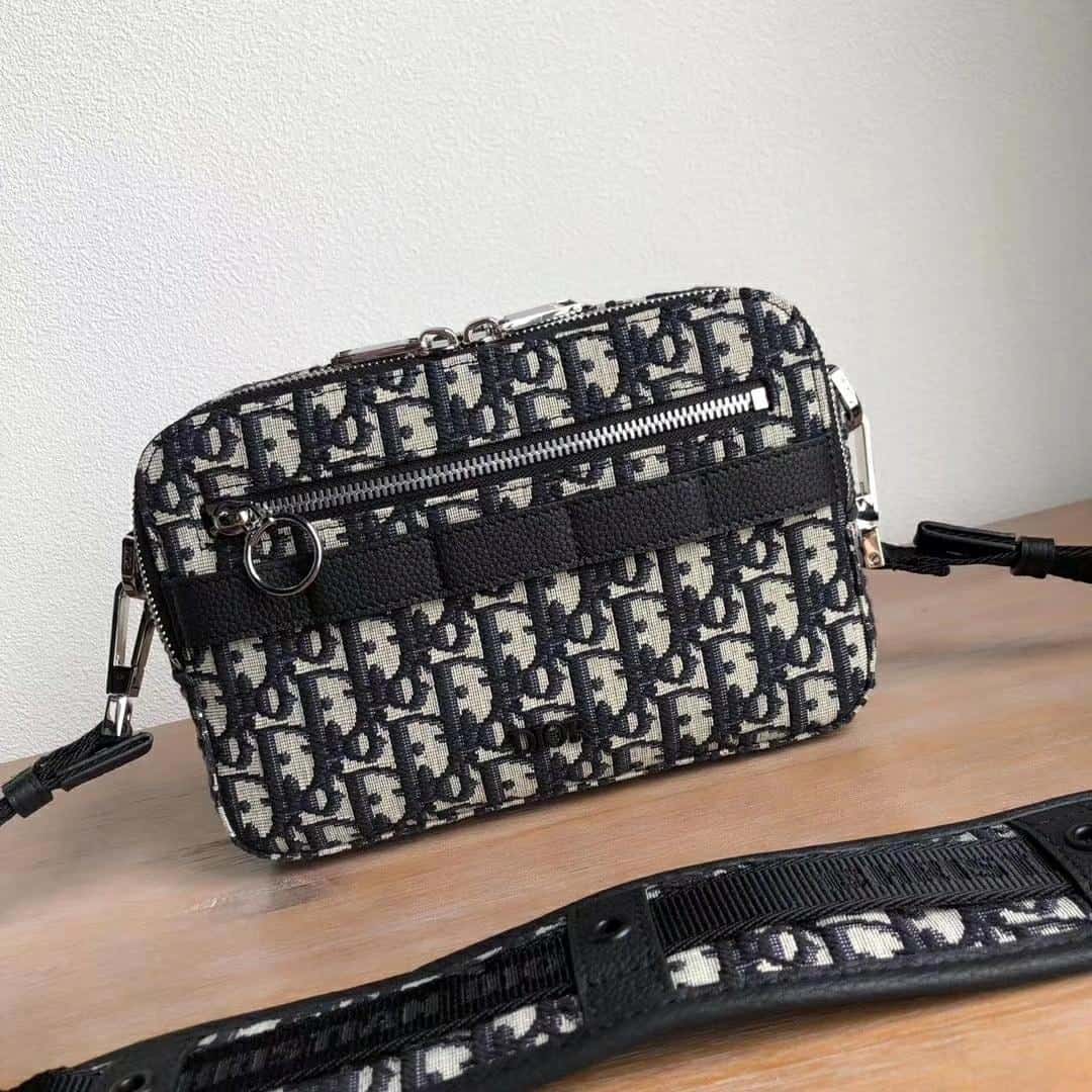 Dior Oblique Safari Messenger Bag - Beige/Black