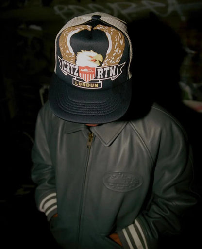 Crtez Eagle Trucker Cap - Black/Beige