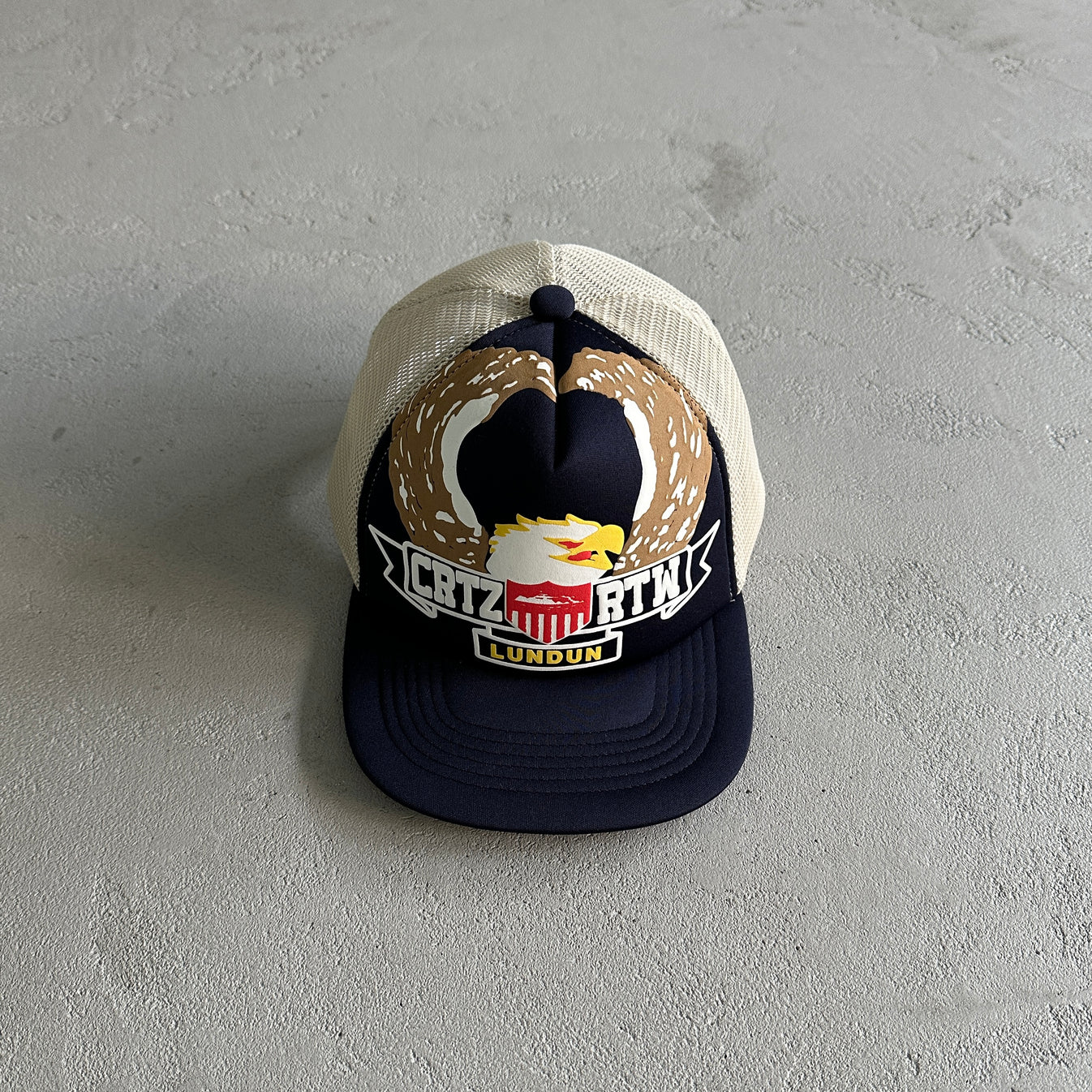 Crtez Eagle Trucker Cap - Black/Beige