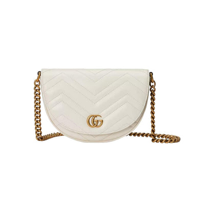 Gucci GG Marmont Matelasse Chain Bag - White
