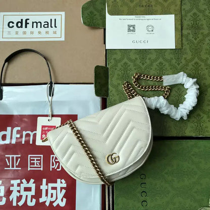 Gucci GG Marmont Matelasse Chain Bag - White