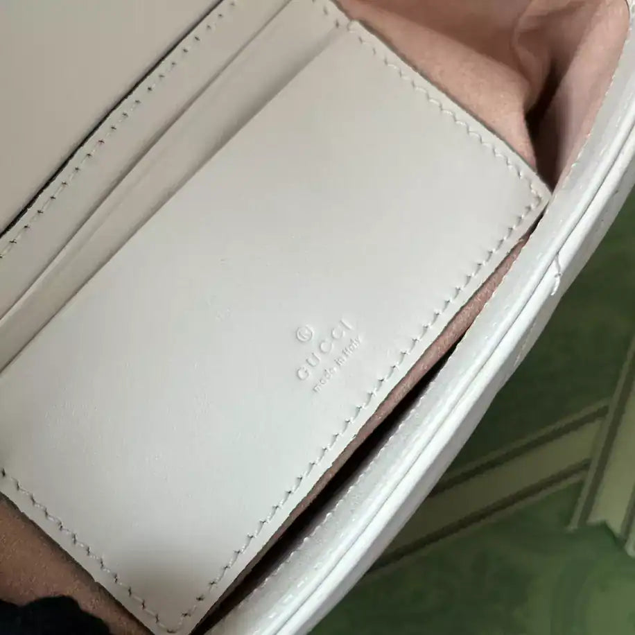 Gucci GG Marmont Matelasse Chain Bag - White
