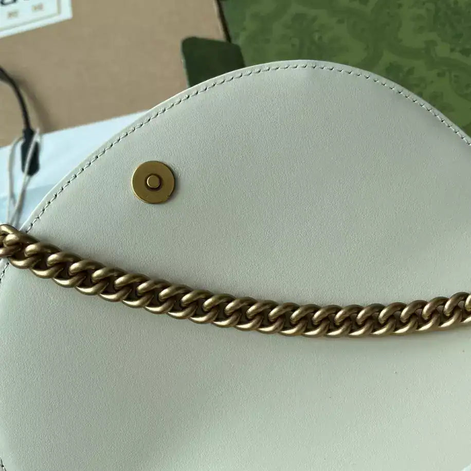 Gucci GG Marmont Matelasse Chain Bag - White