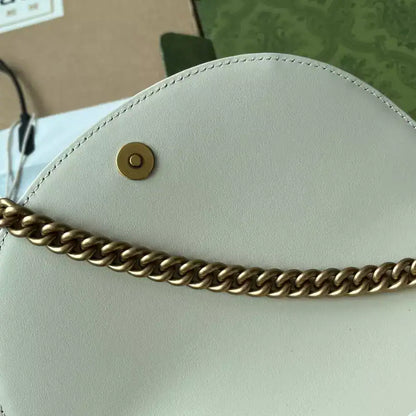Gucci GG Marmont Matelasse Chain Bag - White